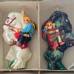 Christopher Radko 1997 Yippy Yi Yo 2PC set 6” ornaments NIB